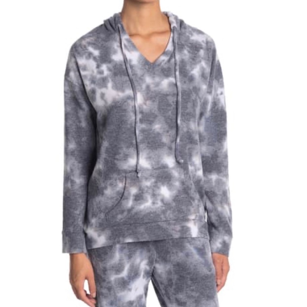 Theo And Spence Charcoal Tie Dye Hoodie Size Large